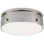 Visual Comfort Hicks 6" Solitaire LED Flush Mount with White Glass by Thomas O'Brien Polished Nickel