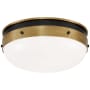 Visual Comfort Hicks 13" Small Flush Mount with White Glass by Thomas O'Brien Bronze / Antique Brass