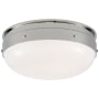 Visual Comfort Hicks 13" Small Flush Mount with White Glass by Thomas O'Brien Polished Nickel