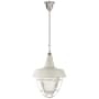 Visual Comfort Henry 18" Industrial Hanging Light with Prismatic Glass by Thomas O'Brien Polished Nickel / White
