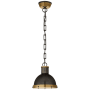 Visual Comfort Hicks 9" Small Pendant with Acrylic Diffuser by Thomas O'Brien Bronze / Antique Brass