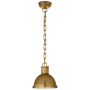 Visual Comfort Hicks 9" Small Pendant with Acrylic Diffuser by Thomas O'Brien Hand Rubbed Antique Brass