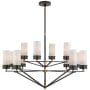Visual Comfort Marais 45" Large Chandelier with White Glass by Thomas O'Brien Bronze / Hand Rubbed Antique Brass / White Glass
