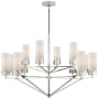 Visual Comfort Marais 45" Large Chandelier with White Glass by Thomas O'Brien Polished Nickel / White Glass