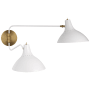Visual Comfort Charlton 15" Medium Double Plug-In Wall Light by AERIN White / Hand Rubbed Antique Brass