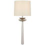 Visual Comfort Beaumont 19" Medium Tail Sconce with Linen Shade by AERIN Burnished Silver Leaf