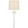 Visual Comfort Beaumont 19" Medium Tail Sconce with Linen Shade by AERIN Matte White
