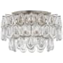 Visual Comfort Liscia 15" Small Flush Mount with Crystal by AERIN Burnished Silver Leaf