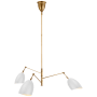Visual Comfort Sommerard 50" Medium Triple-Arm Chandelier by AERIN Hand Rubbed Antique Brass / White Shades