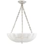 Visual Comfort Rosehill 21" Large Chandelier with White Strie Glass by AERIN Polished Nickel