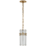 Visual Comfort Bonnington 14" Small Pendant with Crystal by AERIN Hand Rubbed Antique Brass