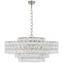 Visual Comfort Liscia 36" Large Chandelier with Crystal by AERIN Burnished Silver Leaf