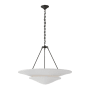 Visual Comfort Mollino 32" Large Tiered Chandelier with Plaster White Shade by AERIN Bronze