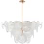 Visual Comfort Loire 37" Large Chandelier with White Strie Glass by AERIN Gild