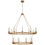 Visual Comfort Launceton 53" Grande Two Tiered Chandelier by Champan & Myers Antique Burnished Brass