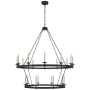 Visual Comfort Launceton 53" Grande Two Tiered Chandelier by Champan & Myers Bronze