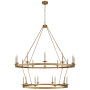 Visual Comfort Launceton 64" XXL Two Tiered Chandelier by Champan & Myers Antique Burnished Brass