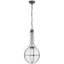 Visual Comfort Gracie 13" Medium Captured Globe LED Pendant with Clear Glass by Chapman & Myers Bronze / Clear Glass