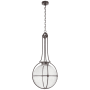 Visual Comfort Gracie 19" Large Captured Globe LED Pendant with Clear Glass by Chapman & Myers Bronze / Clear Glass