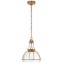 Visual Comfort Gracie 13" Medium Dome LED Pendant by Chapman & Myers Antique Burnished Brass / Clear Glass