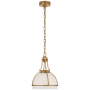 Visual Comfort Gracie 13" Medium Dome LED Pendant by Chapman & Myers Antique Burnished Brass / White Glass