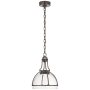 Visual Comfort Gracie 13" Medium Dome LED Pendant by Chapman & Myers Bronze / Clear Glass