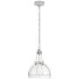 Visual Comfort Gracie 13" Medium Dome LED Pendant by Chapman & Myers Polished Nickel / Clear Glass