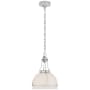 Visual Comfort Gracie 13" Medium Dome LED Pendant by Chapman & Myers Polished Nickel / White Glass