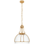 Visual Comfort Gracie 19" Large Dome LED Pendant by Chapman & Myers Antique Burnished Brass / Clear Glass