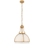 Visual Comfort Gracie 19" Large Dome LED Pendant by Chapman & Myers Antique Burnished Brass / White Glass