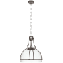 Visual Comfort Gracie 19" Large Dome LED Pendant by Chapman & Myers Bronze / Clear Glass