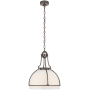 Visual Comfort Gracie 19" Large Dome LED Pendant by Chapman & Myers Bronze / White Glass