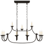Visual Comfort Flemish 50" Large Linear Chandelier by E.F. Chapman Aged Iron