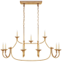 Visual Comfort Flemish 50" Large Linear Chandelier by E.F. Chapman Gilded Iron
