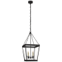 Visual Comfort Launceton 35" Medium Square Lantern with Clear Glass by E.F. Chapman Bronze