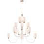 Visual Comfort Clarice 44" Large Chandelier in Clear Acrylic by Julie Niell Clear Acrylic / Antique Brass