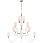 Visual Comfort Clarice 44" Large Chandelier in Clear Acrylic by Julie Niell Clear Acrylic / Polished Nickel