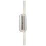 Visual Comfort Rousseau 15" Medium Bath Sconce by Kelly Wearstler Polished Nickel / Seeded Glass