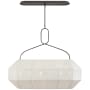 Visual Comfort Forza 49" Medium Linear Lantern with Gathered Linen Shade by Kelly Wearstler Bronze
