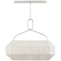 Visual Comfort Forza 49" Medium Linear Lantern with Gathered Linen Shade by Kelly Wearstler Polished Nickel