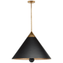 Visual Comfort Cleo 30" Large Pendant with Metal Shade by Kelly Wearstler Antique Burnished Brass / Black
