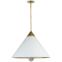 Visual Comfort Cleo 30" Large Pendant with Metal Shade by Kelly Wearstler Antique Burnished Brass / White