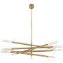 Visual Comfort Rousseau 50" Grande Articulating Chandelier by Kelly Wearstler Antique Burnished Brass / Seeded Glass