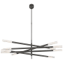 Visual Comfort Rousseau 50" Grande Articulating Chandelier by Kelly Wearstler Bronze / Seeded Glass