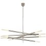 Visual Comfort Rousseau 50" Grande Articulating Chandelier by Kelly Wearstler Polished Nickel / Etched Crystal