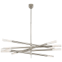 Visual Comfort Rousseau 50" Grande Articulating Chandelier by Kelly Wearstler Polished Nickel / Seeded Glass