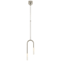 Visual Comfort Rousseau Small Asymmetric Pendant with Etched Crystal Polished Nickel / Etched Crystal