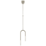 Visual Comfort Rousseau Small Asymmetric Pendant with Etched Crystal Polished Nickel / Seeded Glass