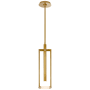 Visual Comfort Melange 18" Small Floating Alabaster Disc LED Pendant by Kelly Wearstler Antique Burnished Brass