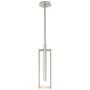 Visual Comfort Melange 18" Small Floating Alabaster Disc LED Pendant by Kelly Wearstler Polished Nickel